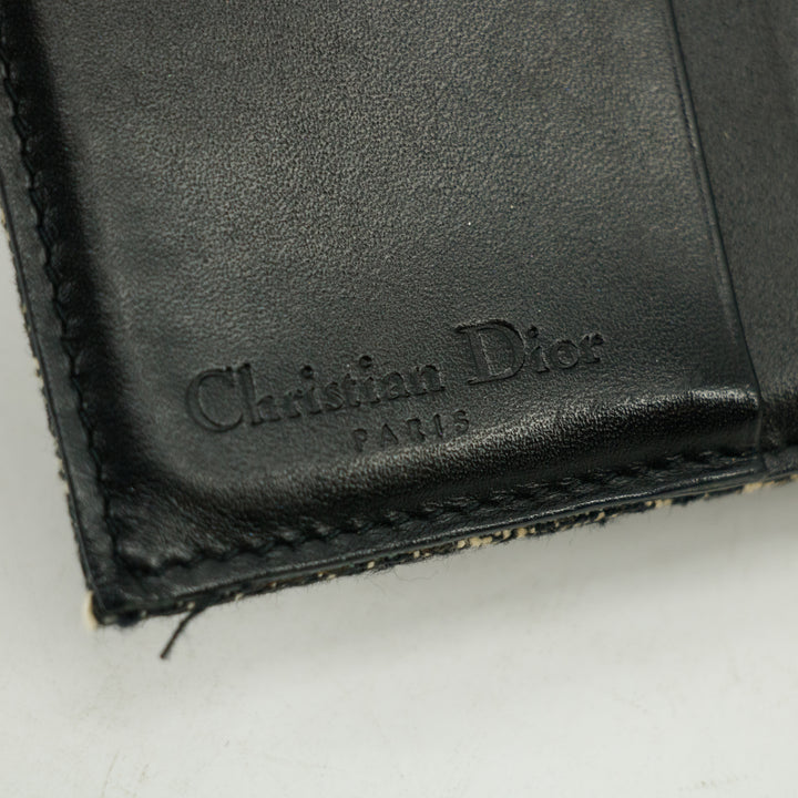 Christian Dior Navy Trotter Saddle Canvas Compact Wallet #3148