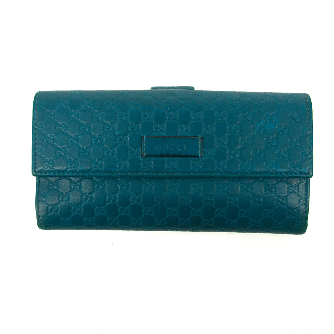 Gucci Microguccissima Continental Long Wallet Blue #3155