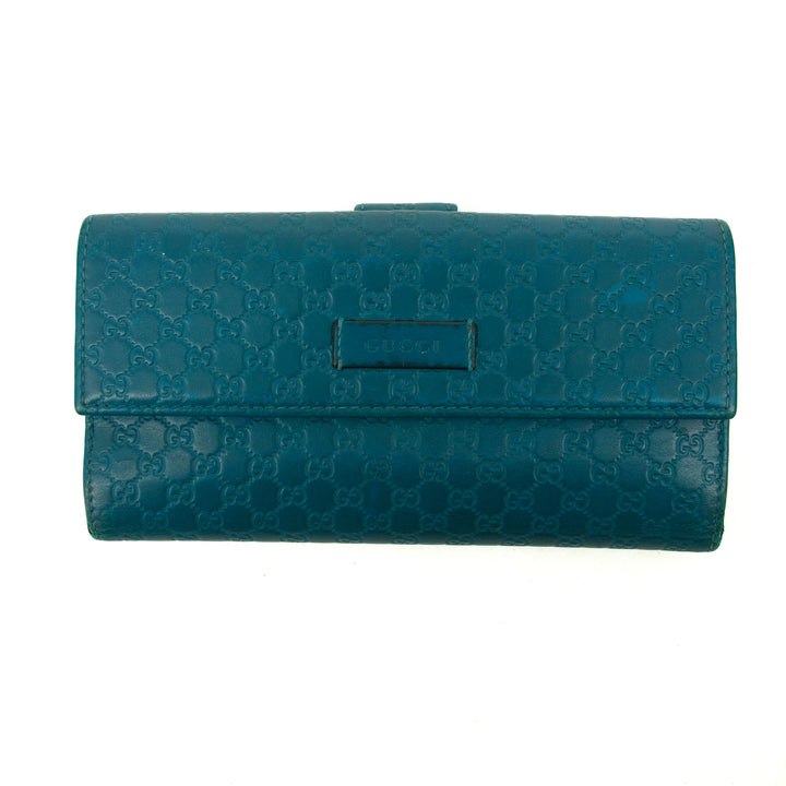 Gucci Microguccissima Continental Long Wallet Blue #3155