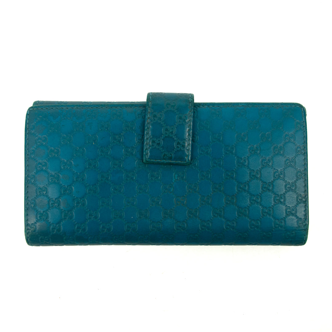 Gucci Microguccissima Continental Long Wallet Blue #3155