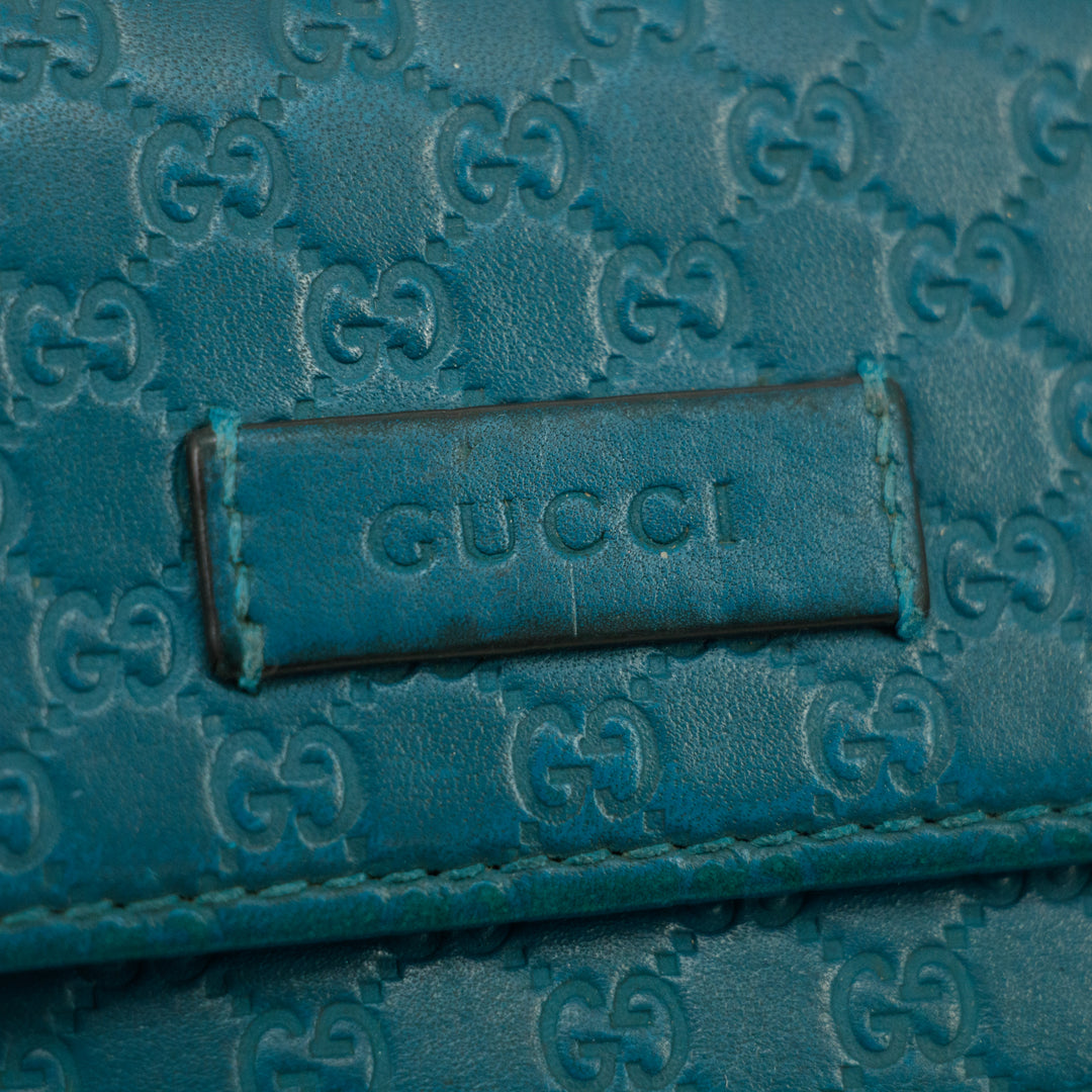 Gucci Microguccissima Continental Long Wallet Blue #3155