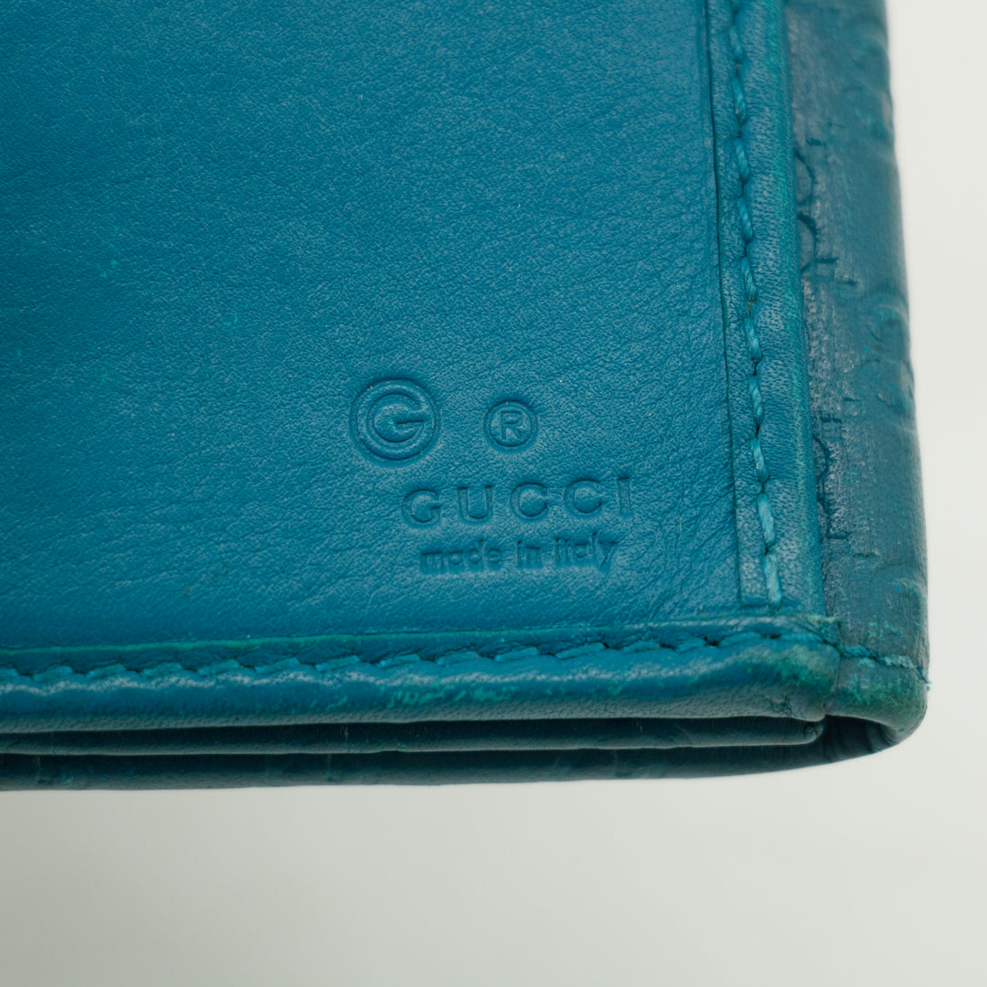 Gucci Microguccissima Continental Long Wallet Blue #3155