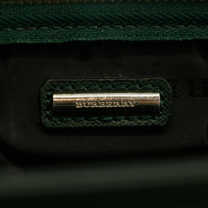 Burberry Green Leather Vintage Clutch Bag #3165