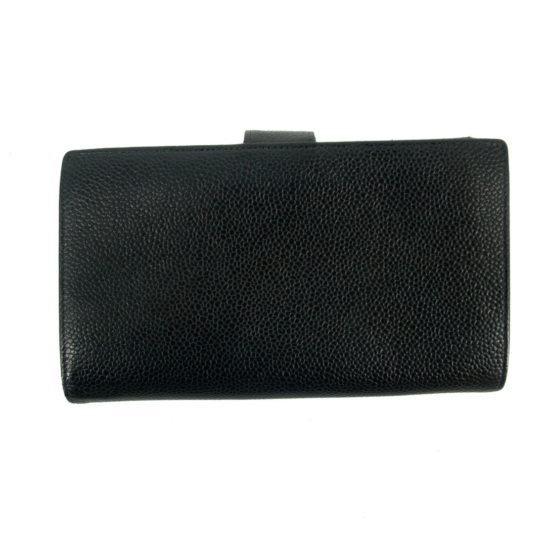 Chanel Coco Mark Caviar Skin Black Bifold Long Wallet SKU-#3175