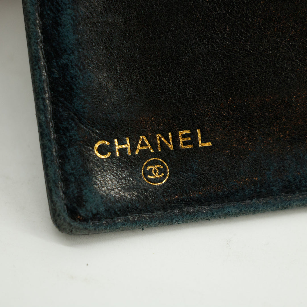 Chanel Coco Mark Caviar Skin Black Bifold Long Wallet SKU-#3175