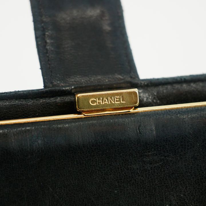 Chanel Coco Mark Caviar Skin Black Bifold Long Wallet SKU-#3175