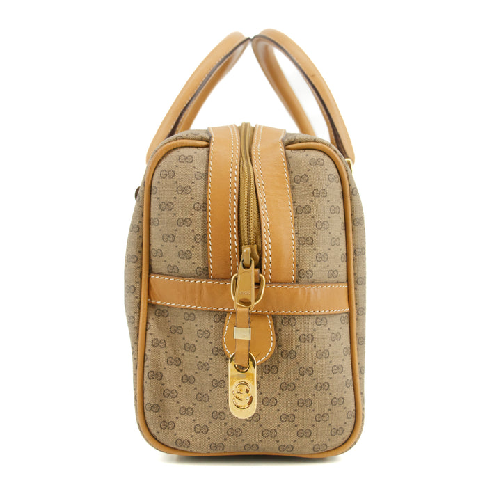 Gucci GG Canvas Coated Sherry Line Mini Boston Bag Brown #3193