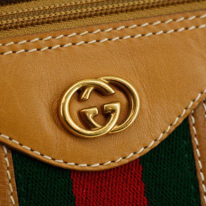 Gucci GG Canvas Coated Sherry Line Mini Boston Bag Brown #3193