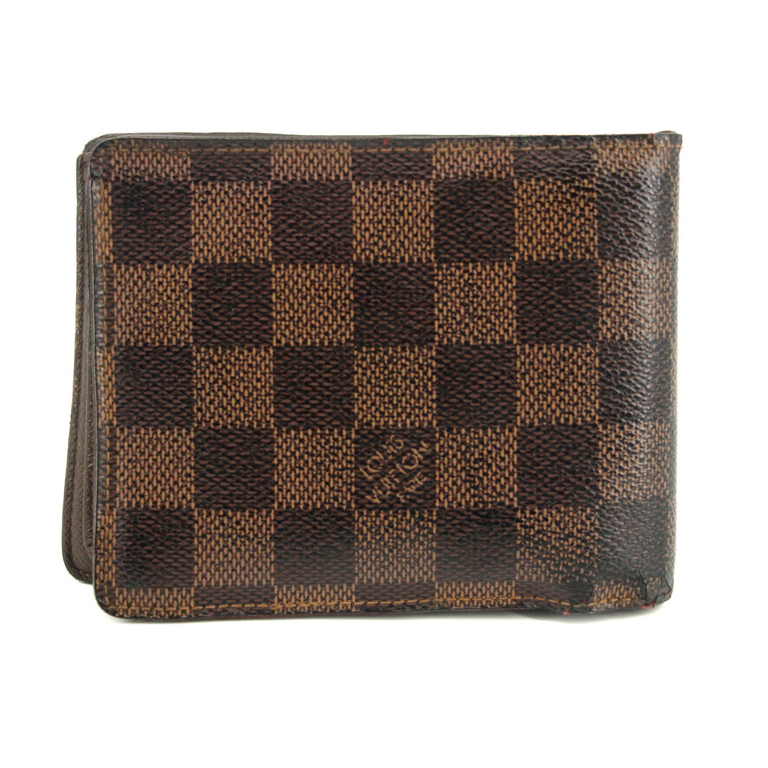 Louis Vuitton Damier Ebene ID Bifold Wallet Brown #3207