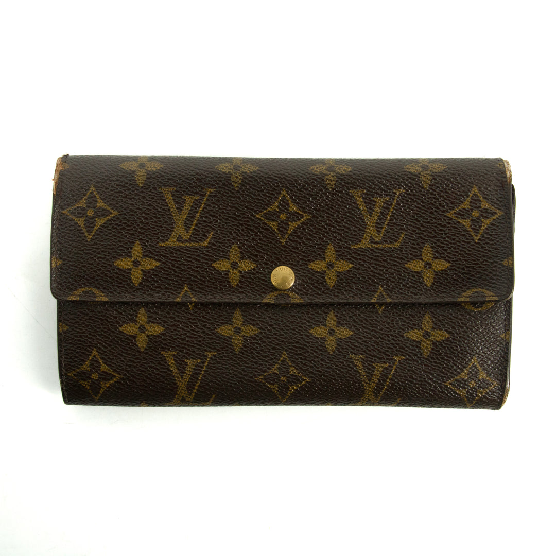 Louis Vuitton Monogram Canvas Brown Sarah Long Wallet #3210