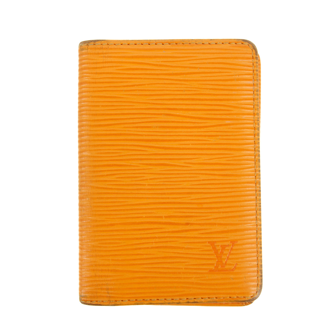 Louis Vuitton Epi Orange Pocket Organizer Wallet #3220