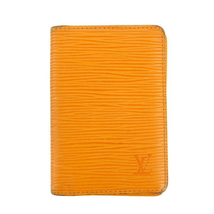 Louis Vuitton Epi Orange Pocket Organizer Wallet #3220