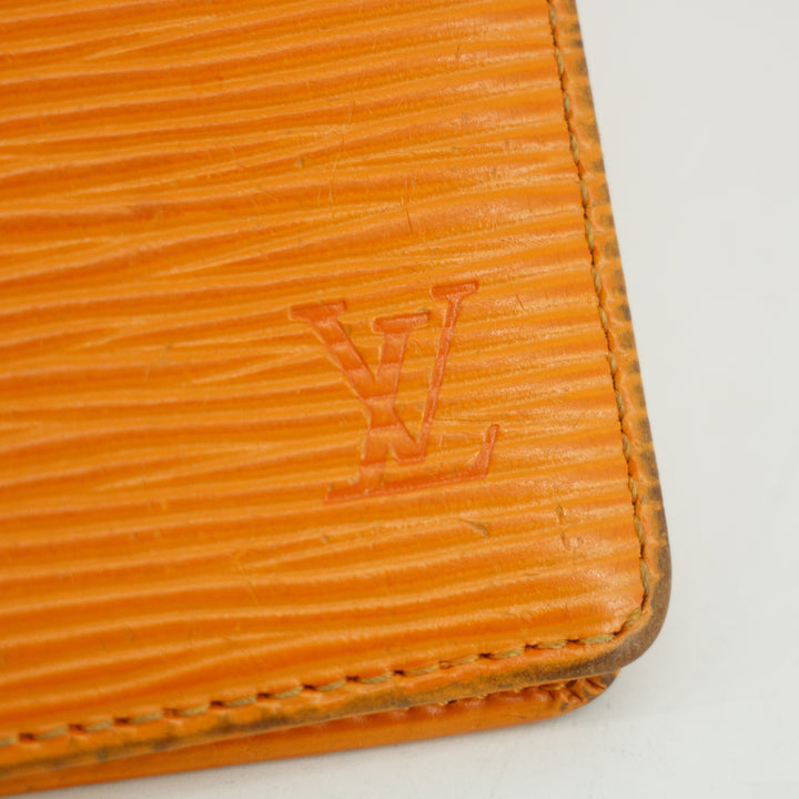 Louis Vuitton Epi Orange Pocket Organizer Wallet #3220