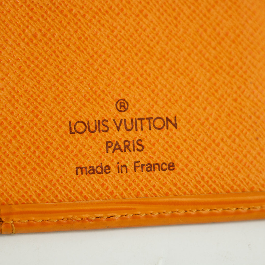 Louis Vuitton Epi Orange Pocket Organizer Wallet #3220