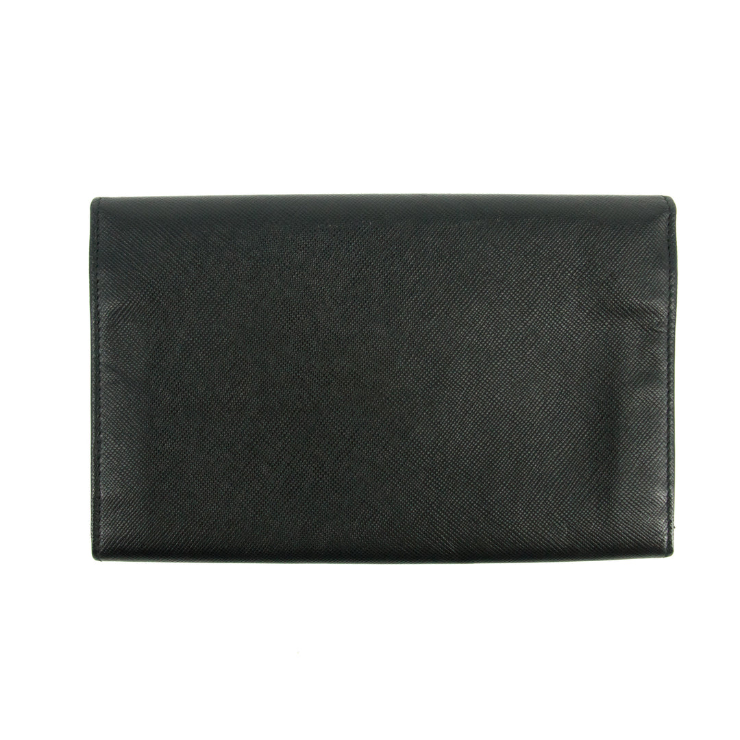 Prada Saffiano Leather Black Continental Long Wallet #3228