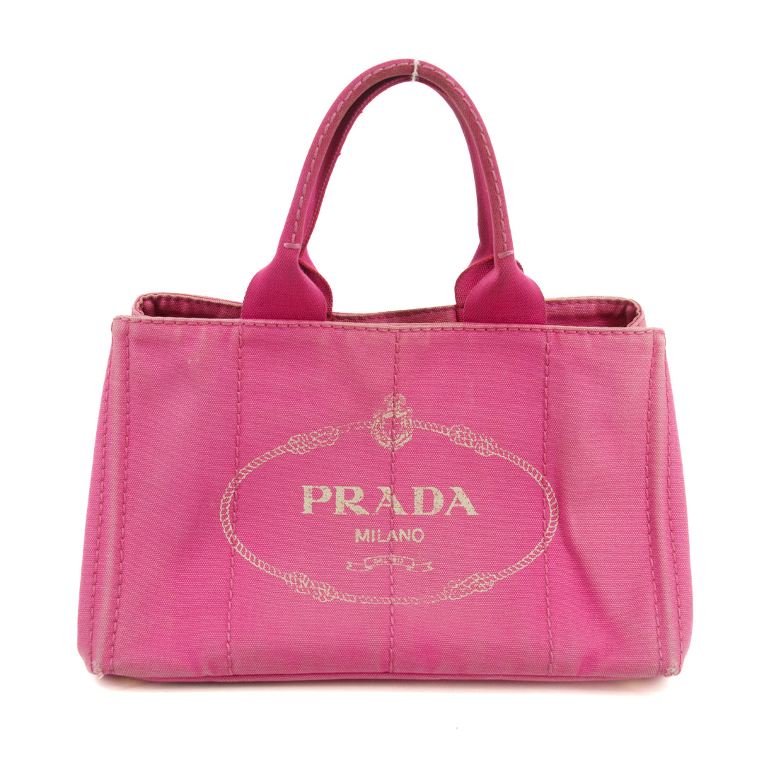 Prada Pink Canvas Medium Canapa Logo Tote #3229