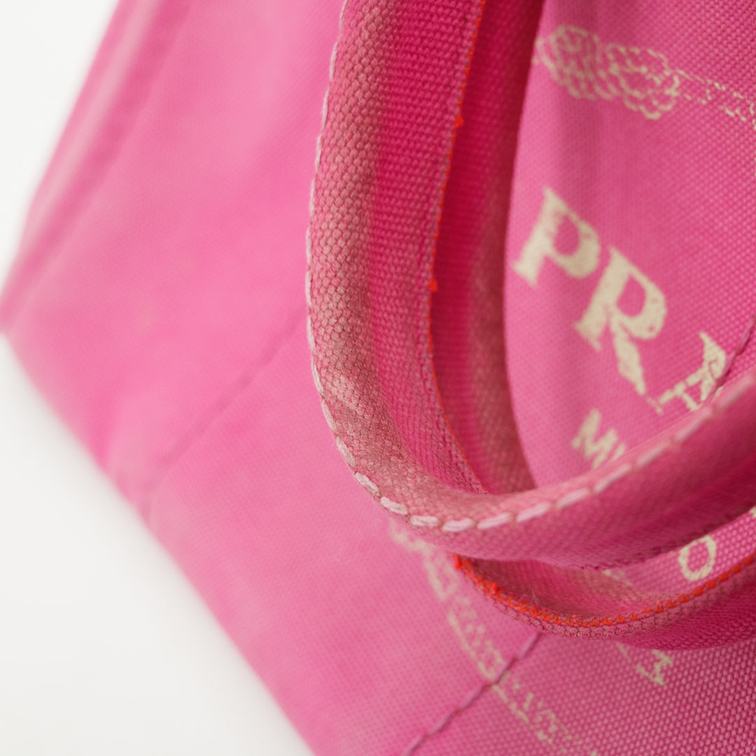 Prada Pink Canvas Medium Canapa Logo Tote #3229