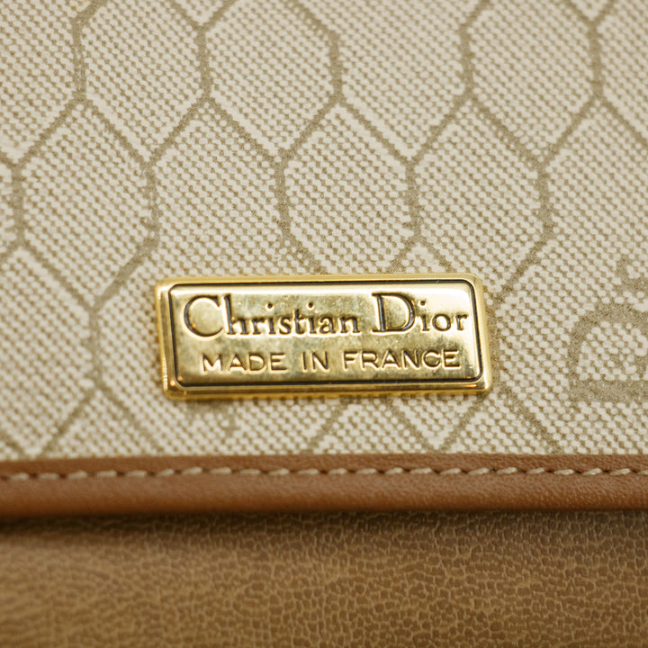 Christian Dior Honeycomb PVC Beige Crossbody Bag #3240