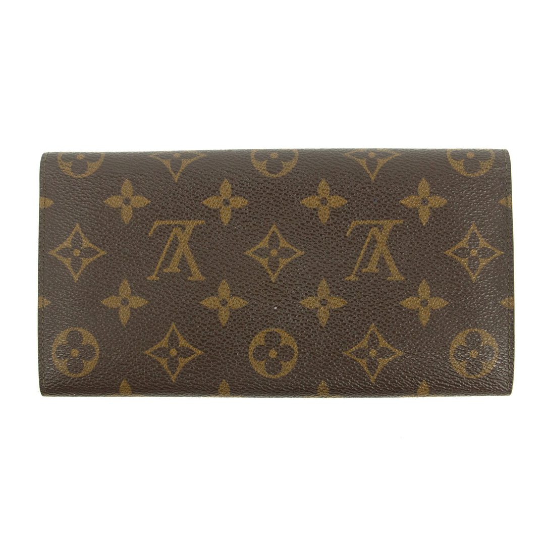 Louis Vuitton Monogram Canvas Brown Sarah Long Wallet #3244