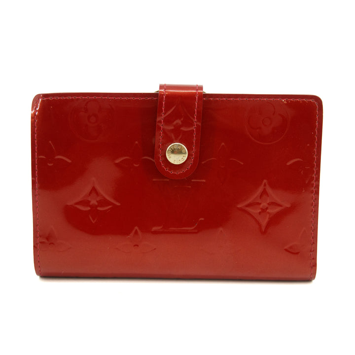 Louis Vuitton Red Vernis Kisslock Wallet Patent #3246