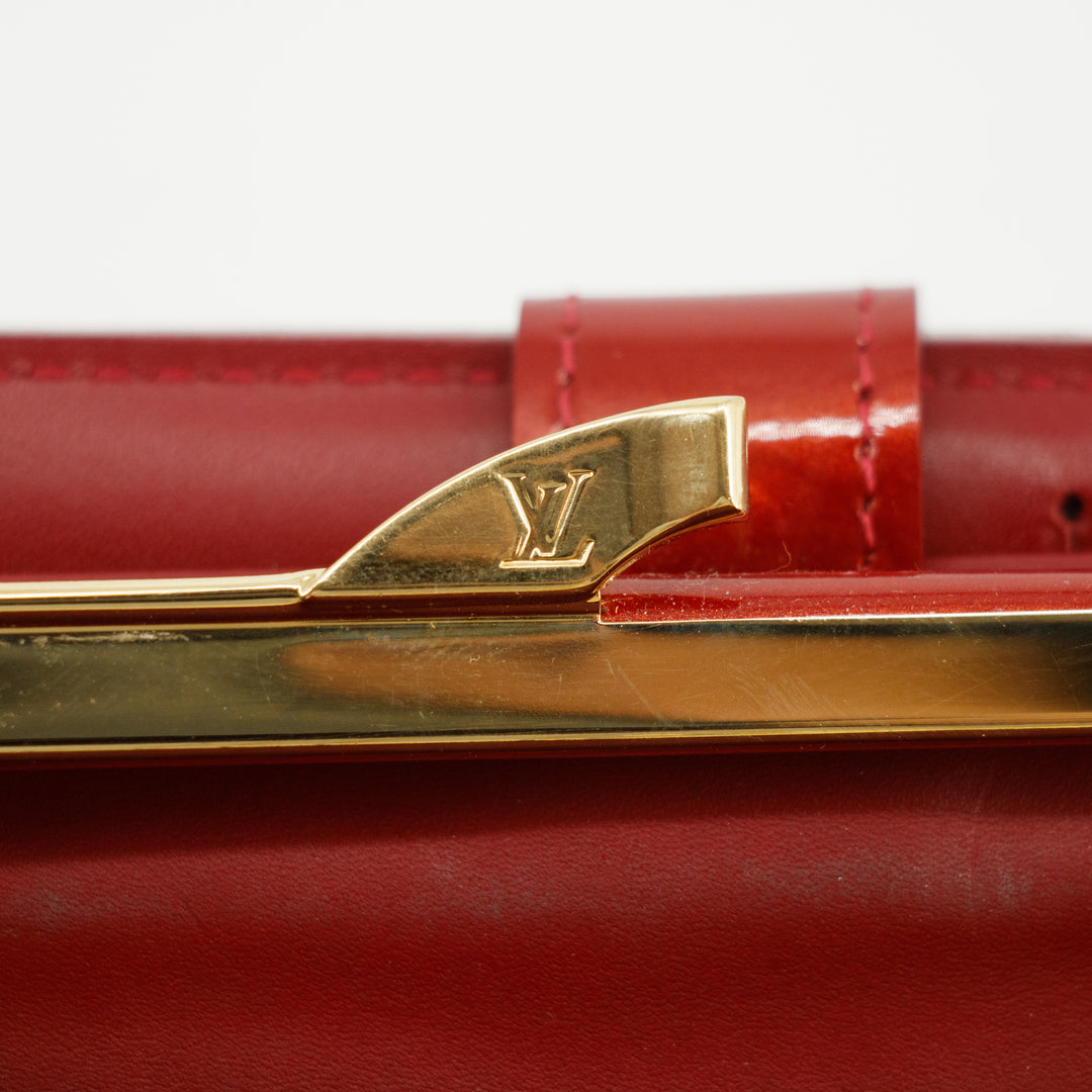 Louis Vuitton Red Vernis Kisslock Wallet Patent #3246