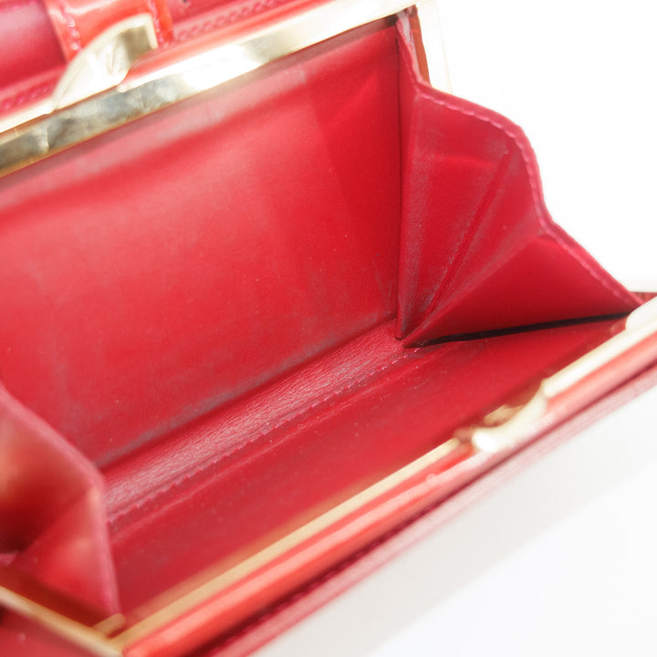 Louis Vuitton Red Vernis Kisslock Wallet Patent #3246