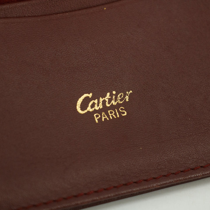 Cartier Red Leather Classic Card Holder Wallet #3257