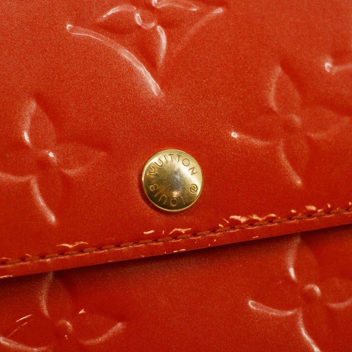 Louis Vuiton Red Vernis Patent Sarah Long Wallet #3293