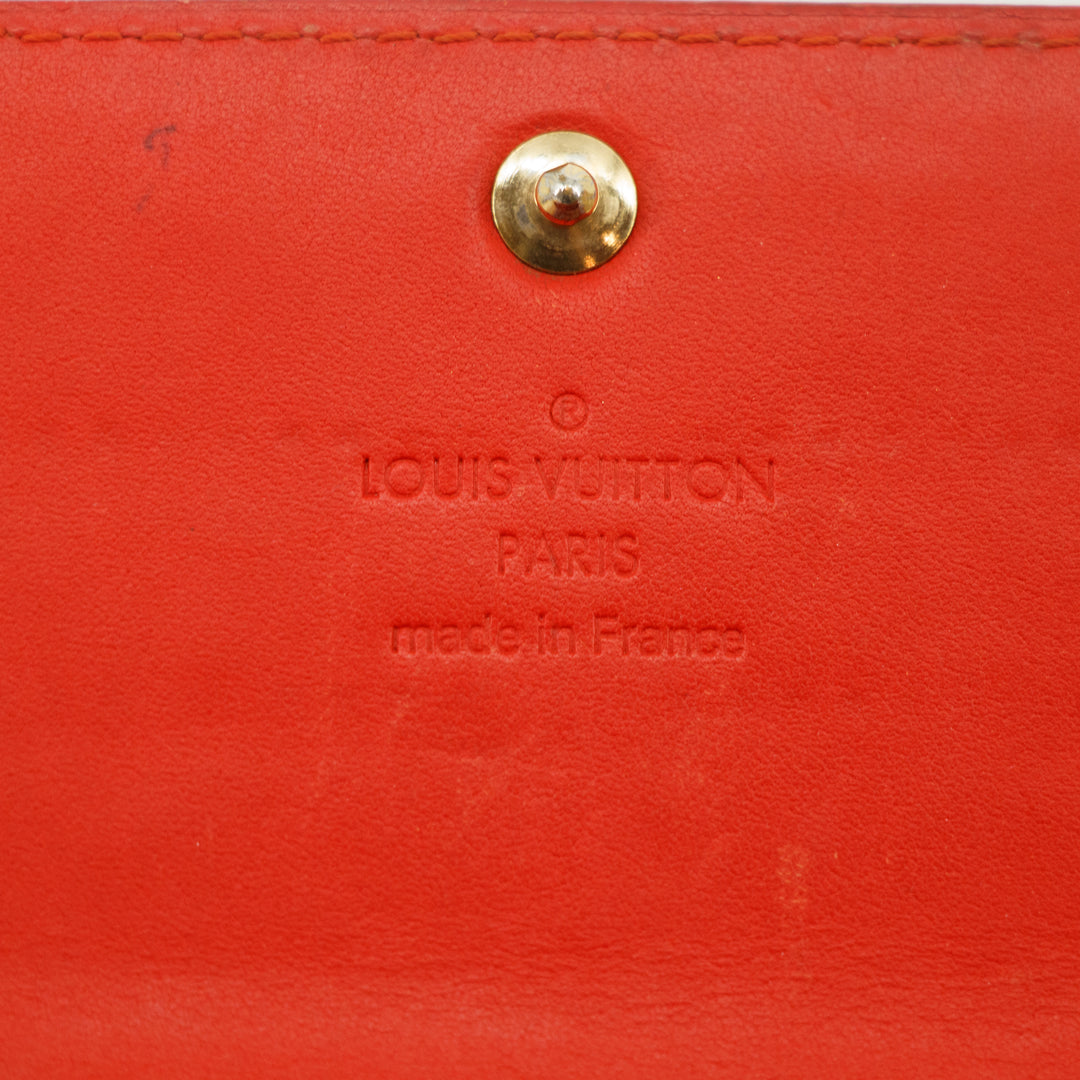 Louis Vuiton Red Vernis Patent Sarah Long Wallet #3293