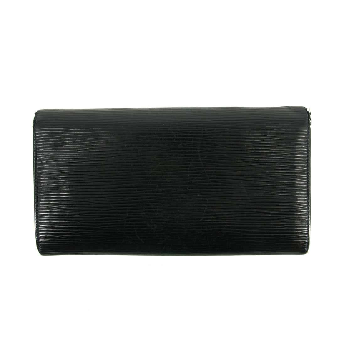 Louis Vuiton Black Epi Leather Sarah Long Wallet #3294