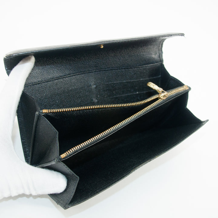 Louis Vuiton Black Epi Leather Sarah Long Wallet #3294