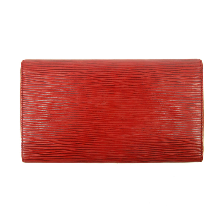 Louis Vuitton Red Epi Leather Internaitonal Trifold Long Wallet #3297