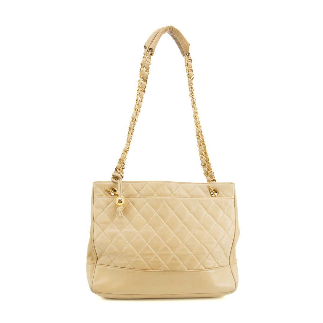 Chanel Beige Timeless Matelasse Lambskin Shoulder Bag #3303