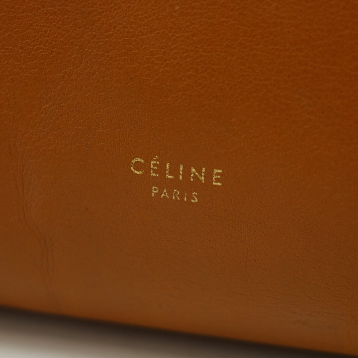 Celine Bicolor Smooth Calfskin Carmel x Black Handbag  #3312