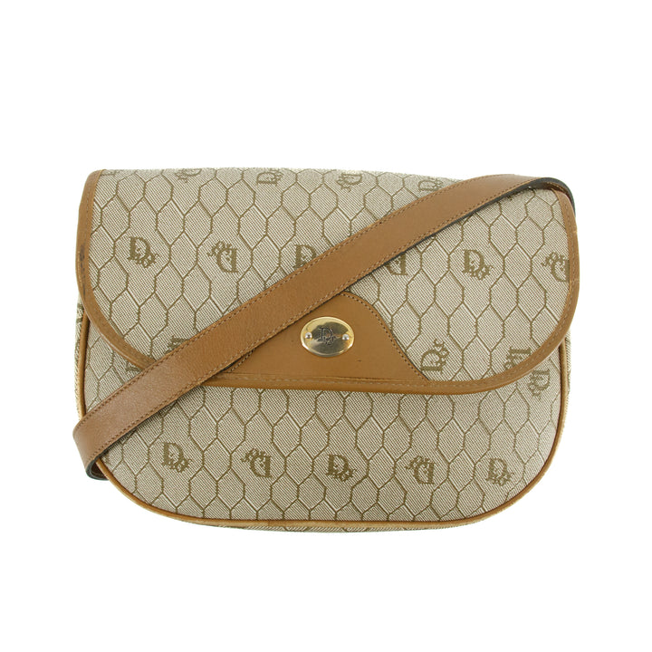 Christian Dior Beige Honeycomb Crossbody Bag PVC #3315