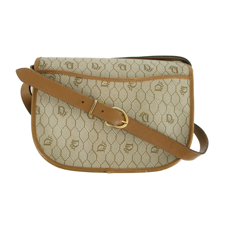 Christian Dior Beige Honeycomb Crossbody Bag PVC #3315