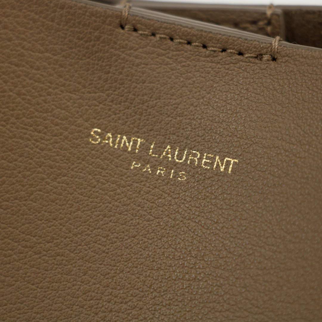 Saint Laurent Shopping Tote Bag in Calfskin Tan Leather #3320