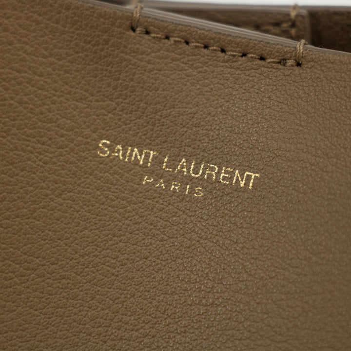 Saint Laurent Shopping Tote Bag in Calfskin Tan Leather #3320