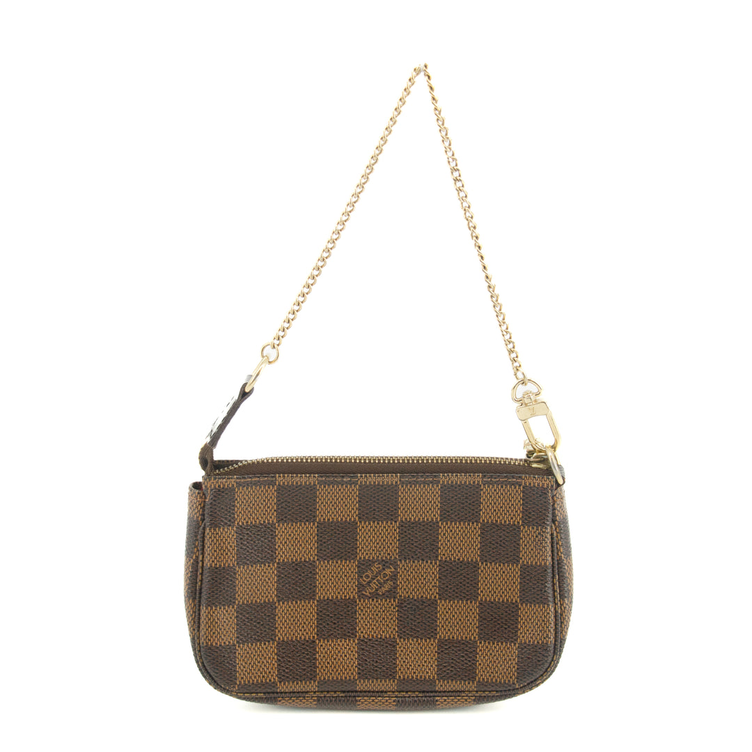 Louis Vuitton Damier Ebene Mini Pochette Accessories Clutch Bag  #3333