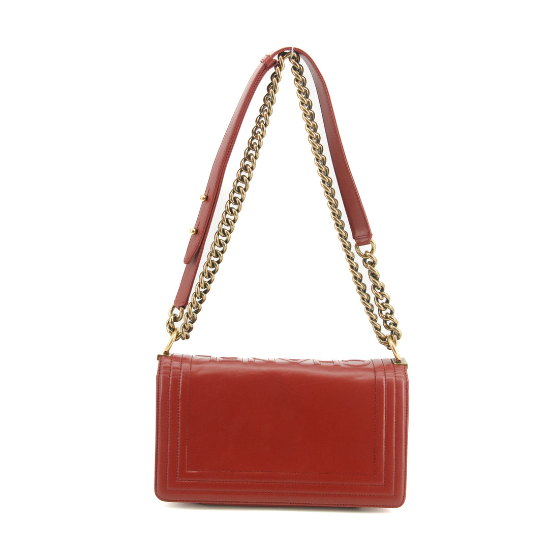 Chanel Red Lambskin Boy Shoulder Bag Series 15 -SKU #3335