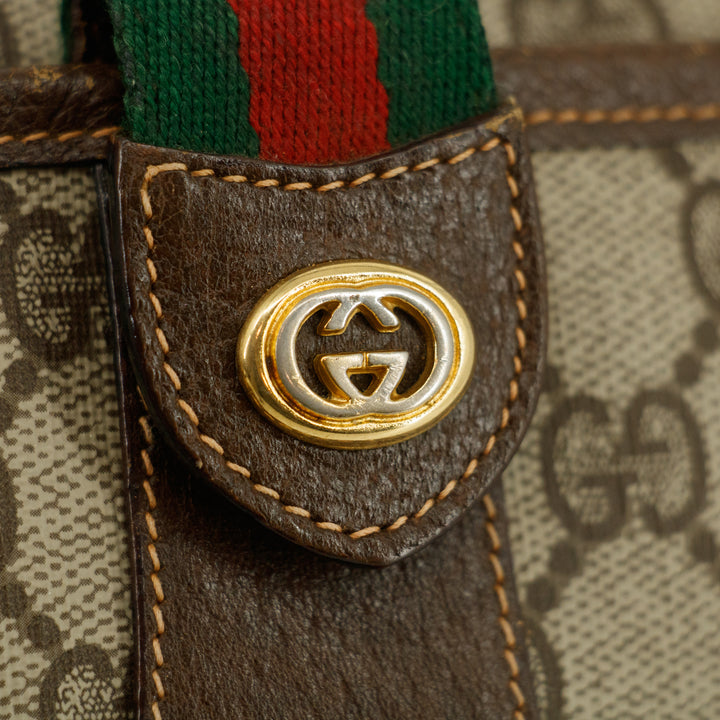 Gucci GG Canvas Coated Beige Sherry Line Crossbody Bag  #3342