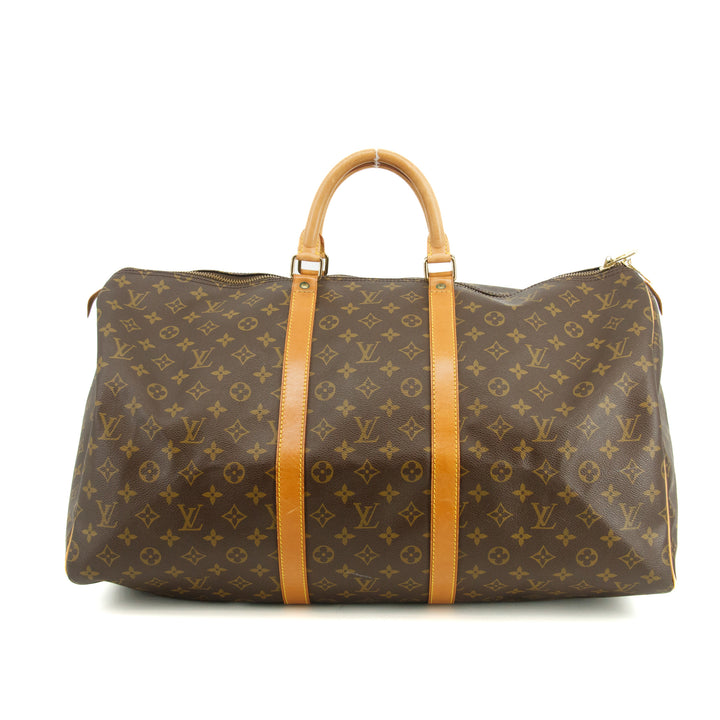 Louis Vuitton Monogram Keepall 55 Boston Bag Brown #3375