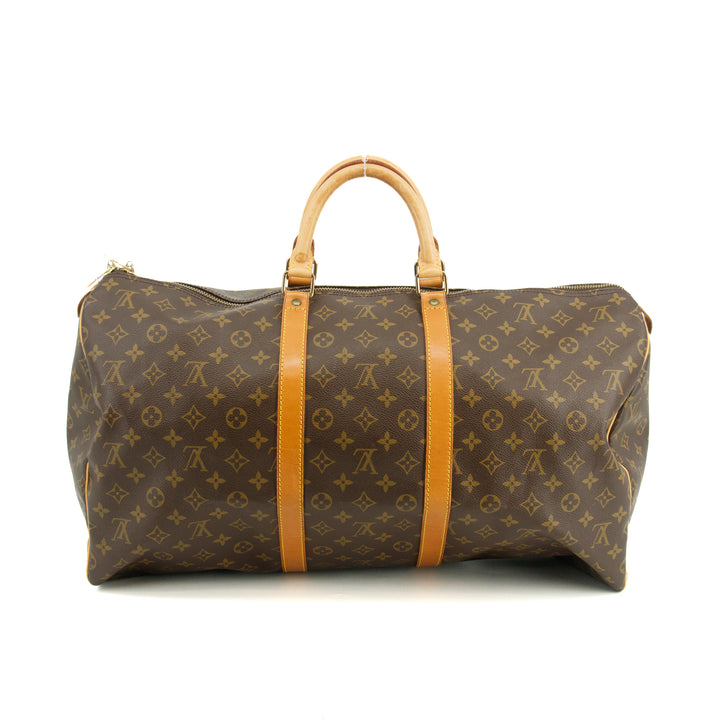 Louis Vuitton Monogram Keepall 55 Boston Bag Brown #3375