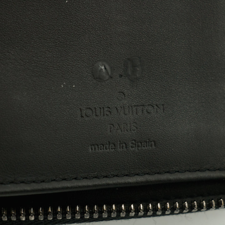 Louis Vuitton Shadow Leather Black Long Zippy Wallet #3382