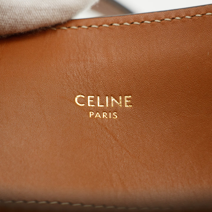 Celine Blue Triomphe Canvas Vertical Cabas 2Way Shoulder Bag #3384