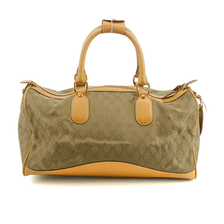 Gucci GG Canvas Green 2Way Boston Bag #3400