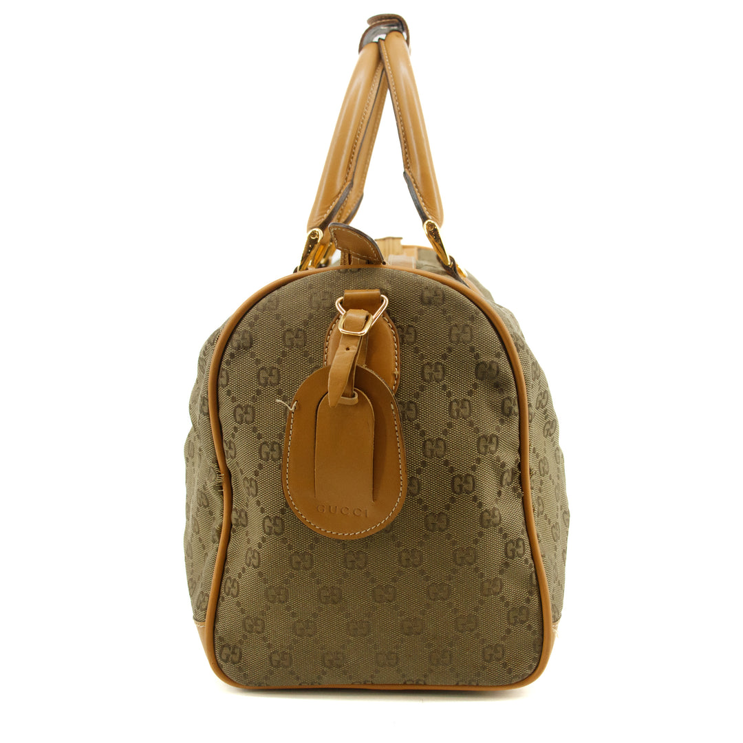 Gucci GG Canvas Green 2Way Boston Bag #3400