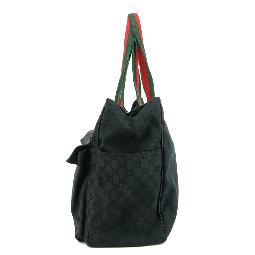 Gucci GG Canvas Sherry Line Black Shoulder Bag #3408