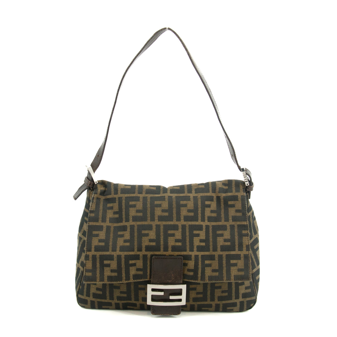 Fendi Zucca Canvas Brown Mama Baguette Shoulder Bag  #3409