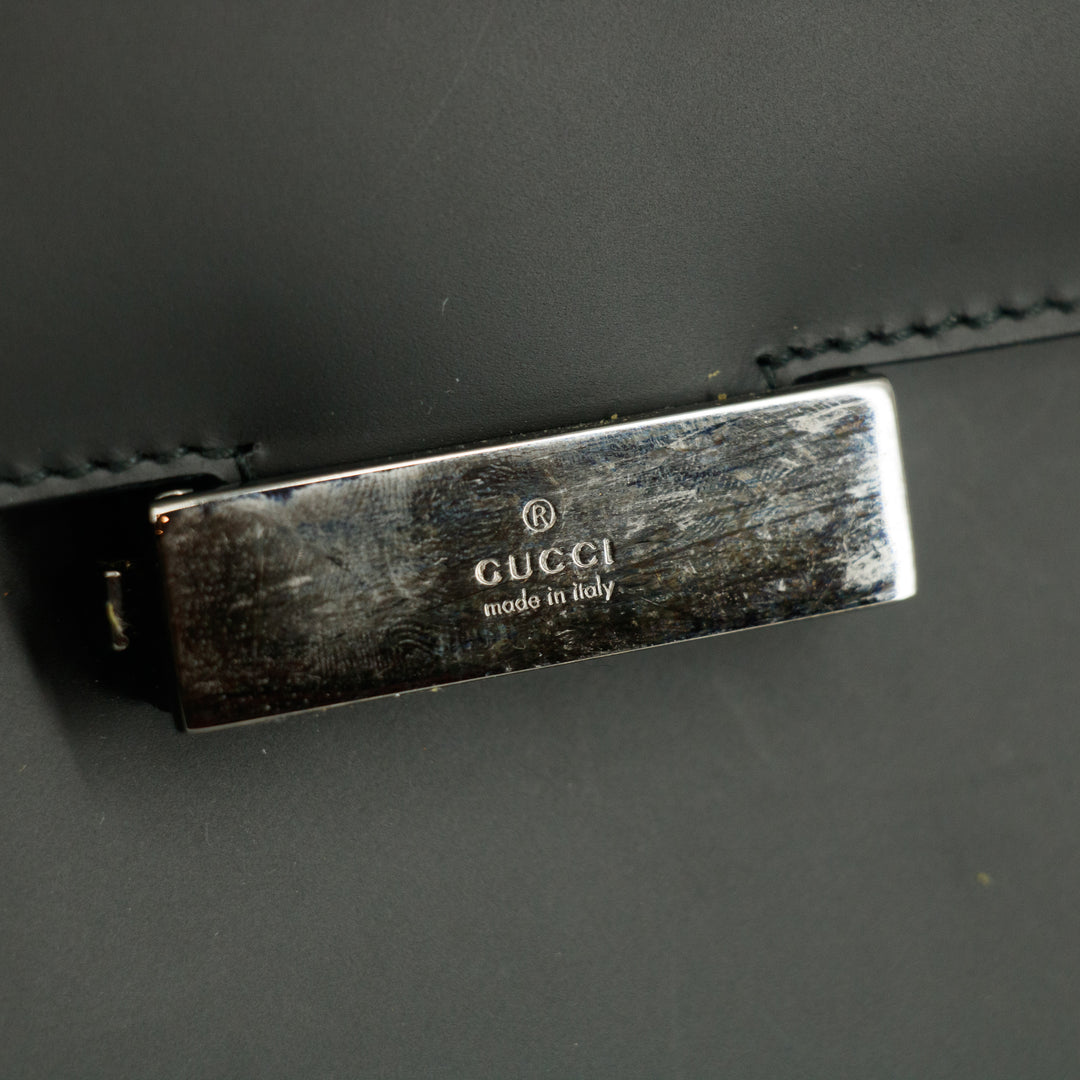 Gucci Black Smooth Leather Business Shoulder Bag #3432